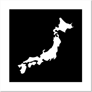 Japan Silhouette White Posters and Art